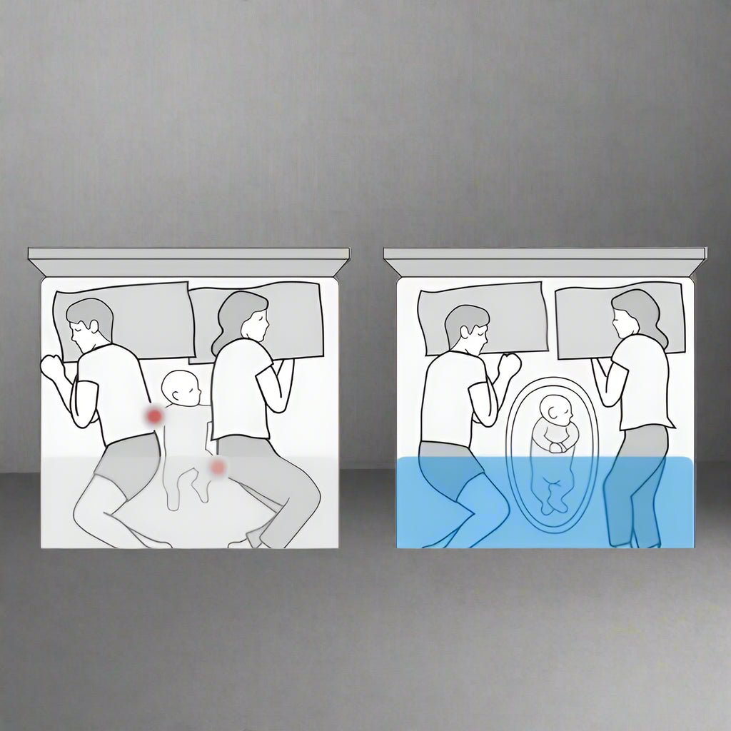 Reducteur de lit | LitDeVoyageBébé™ - Rayures Grises et Couronnes - BebeSerenite