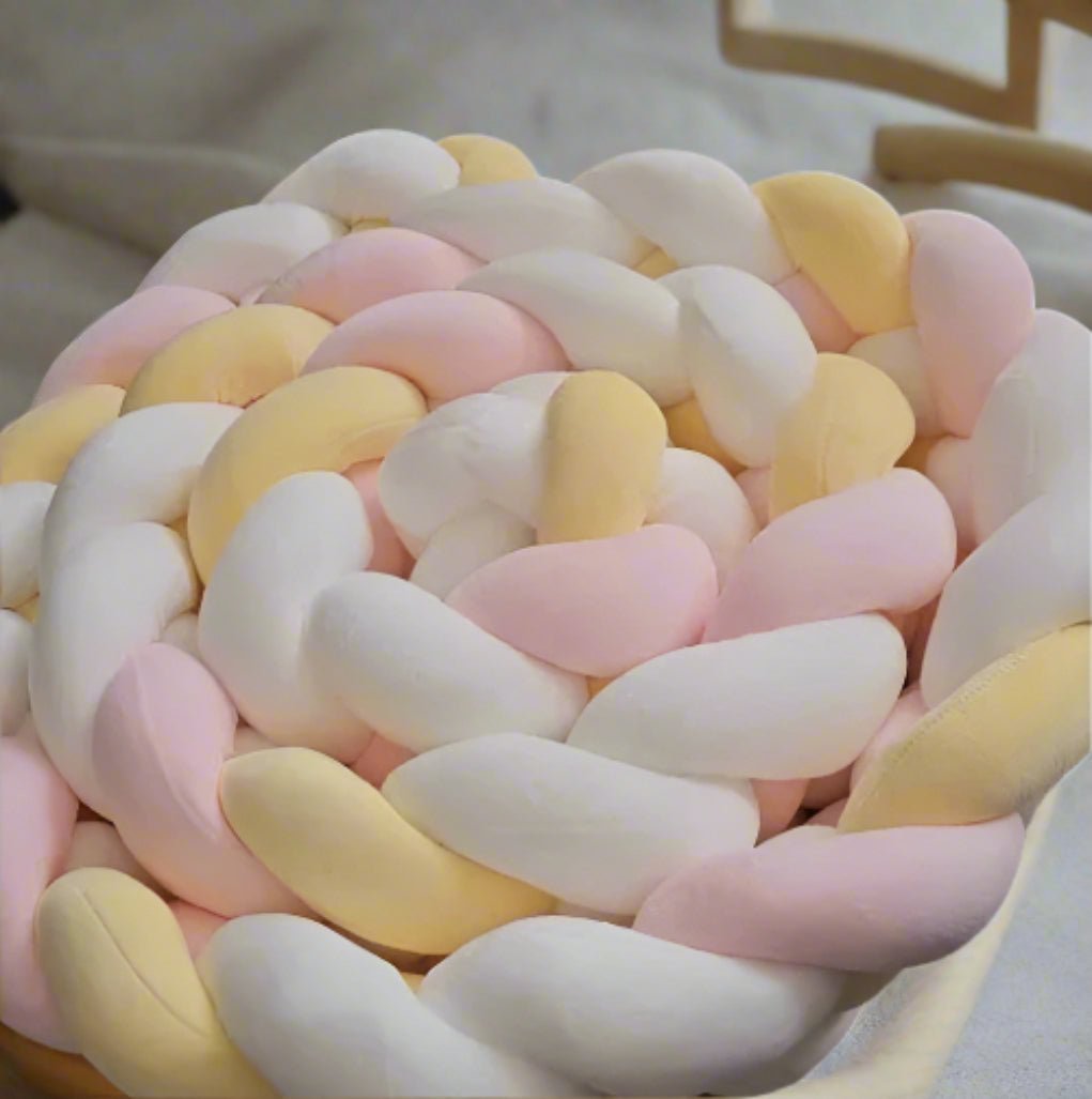 Tresse de lit bébé | QuatreBrins™ - Rose - Jaune - Blanc - BebeSerenite
