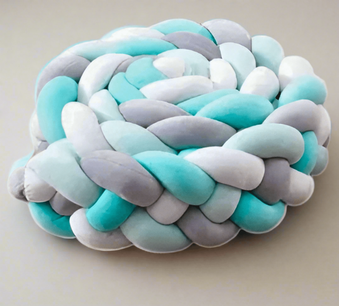 Tresse de lit bébé | QuatreBrins™ - Vert - Blanc - Gris - BebeSerenite